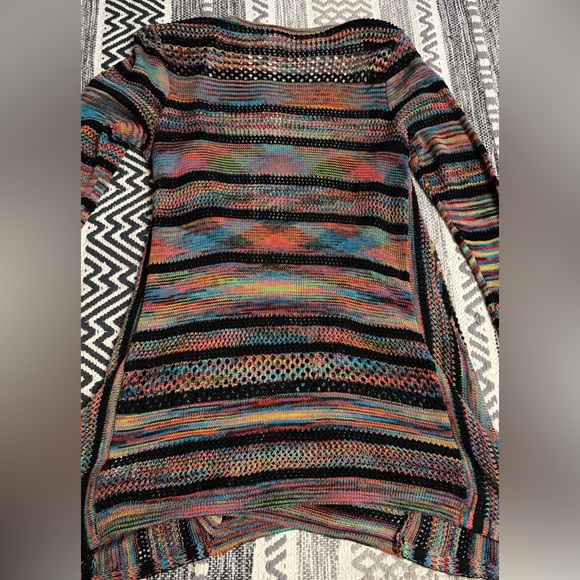 John Paul Richard Multicolor Open Front Knit Cardigan Sweater Size L - Picture 5 of 9